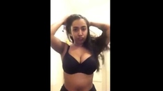 Big Boob girl strip tease on webcam