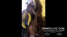 Chubby Girl M Fucks a Banana