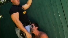 Hung police officer lays down to the law into a crook's tight ass